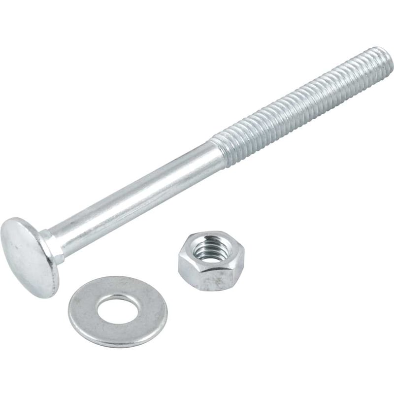 Parafuso francês zincado, 5/16" x 4", com porca e arruela, cartela com 2 conjuntos
