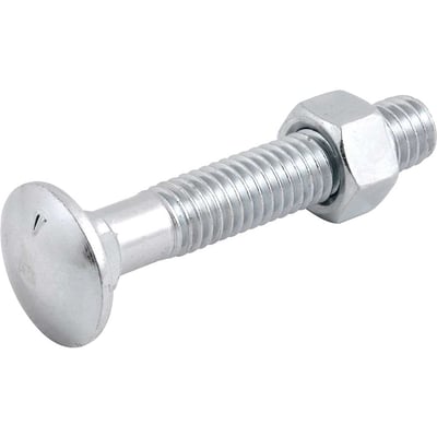 Parafuso francês zincado, 1/2" x 3", com porca