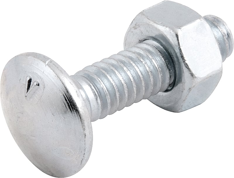 Parafuso francês zincado, 1/4" x 1", com porca