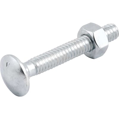 Parafuso francês zincado, 1/4" x 1.3/4", com porca