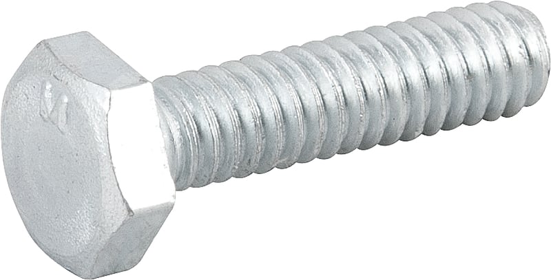 Parafuso sextavado zincado 1/4" x 1", UNC, rosca total