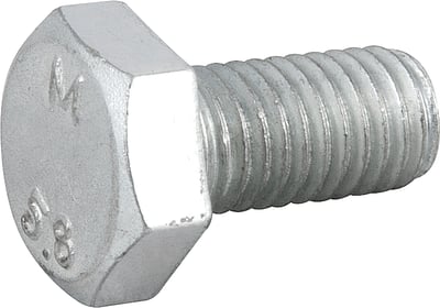 Parafuso sextavado zincado 10 mm x 20 mm, MA, rosca total