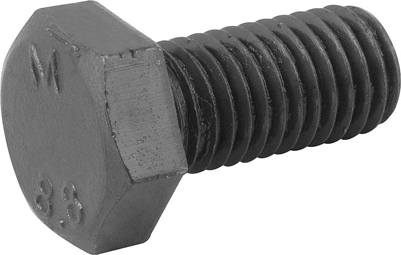 Parafuso sextavado 8.8, 12 mm x 25 mm, MA, rosca total, DIN 933