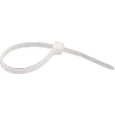 Abraçadeira de nylon, branca, 100 mm x 2,5 mm, com 1.000 peças