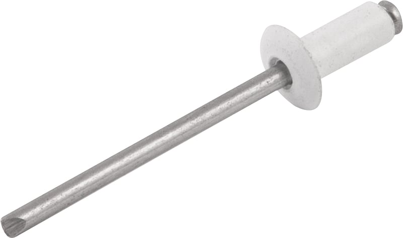 Rebite de repuxo 4,0 mm x 16,0 mm, branco, 416, caixa com 1.000 peças