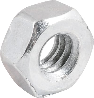 Porca sextavada 1/4" UNC, zincada, cartela com 10 peças