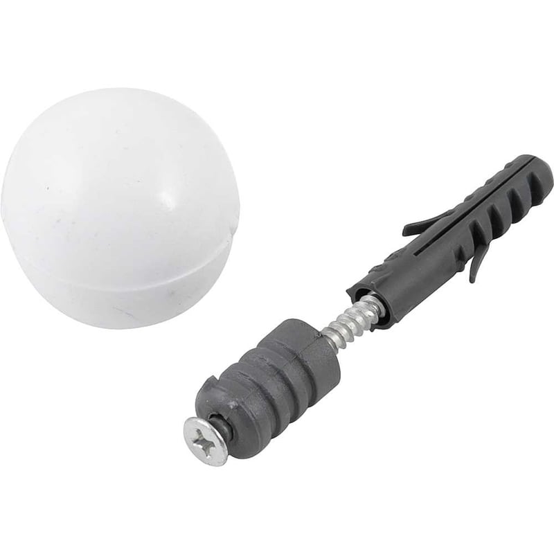 Batente de porta, branco, 8,0 mm, com bucha e parafuso