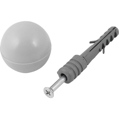 Batente de porta, cinza, 8,0 mm, com bucha e parafuso
