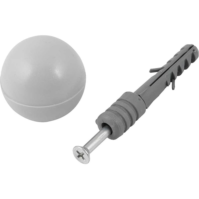 Batente de porta, cinza, 8,0 mm, com bucha e parafuso