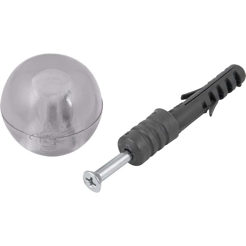 Batente de porta, cristal, 8,0 mm, com bucha e parafuso