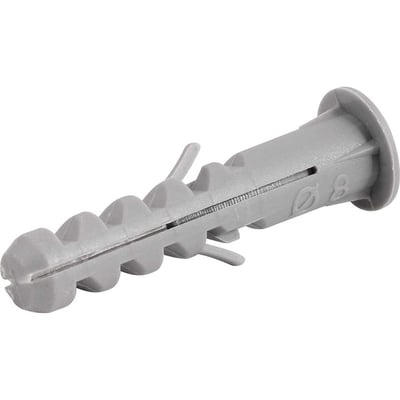 Bucha de nylon para fixação 8 mm, com anel, cartela com 10 peças