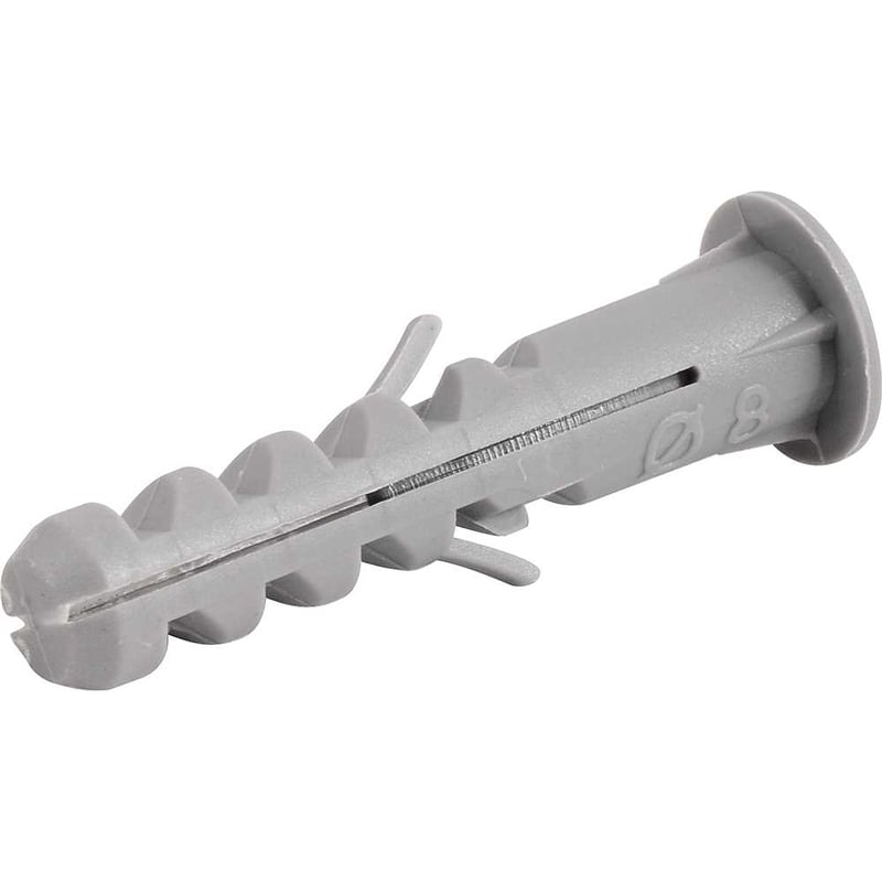 Bucha de nylon para fixação 8 mm, com anel, cartela com 10 peças