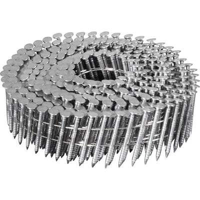 Prego coil anelado, 2,1 mm x 32 mm, polido, carretel com 350 unidades, caixa com 16.800 unidades, para o pregador PP 550