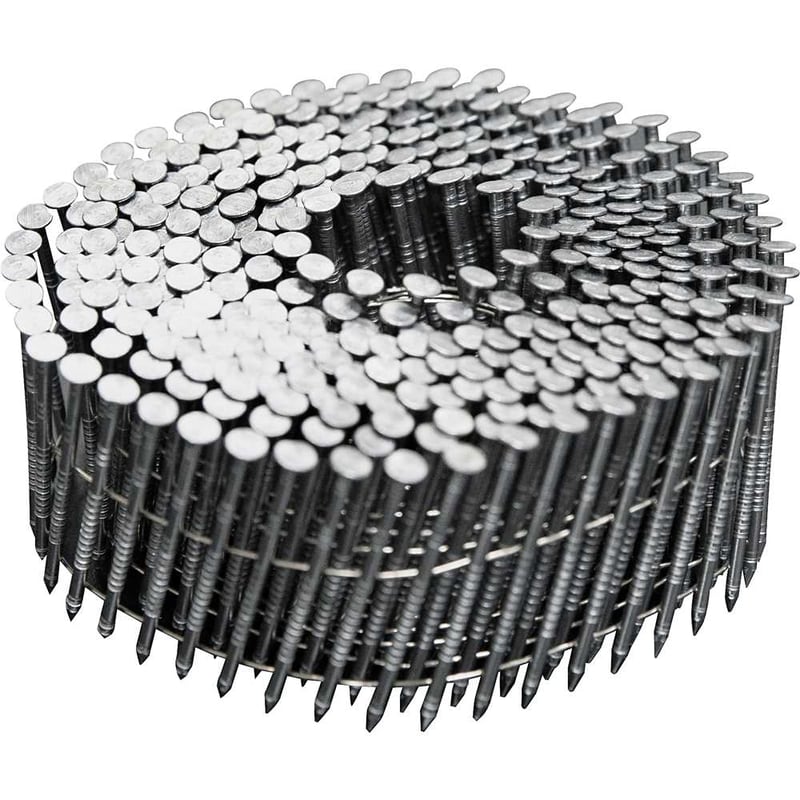 Prego coil anelado, 2,1 mm x 45 mm, polido, carretel com 350 unidades, caixa com 12.600 unidades, para o pregador PP 550