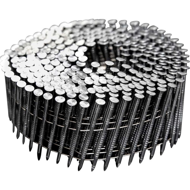 Prego coil anelado, 2,3 mm x 45 mm, polido, carretel com 350 unidades, caixa com 10.500 unidades, para os pregadores PP 550 e PP 700