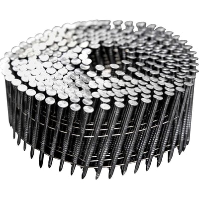 Prego coil anelado, 2,5 mm x 45 mm, polido, carretel com 300 unidades, caixa com 10.800 unidades, para o pregador PP 700