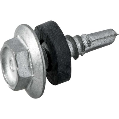 Parafuso autobrocante sextavado com acabamento tipo Dacromet, cabeça flangeada, 4,8 mm x 3/4"