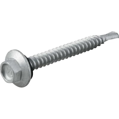 Parafuso autobrocante sextavado com acabamento tipo Dacromet, cabeça flangeada, 5,5 mm x 2"