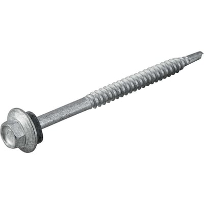 Parafuso autobrocante sextavado com acabamento tipo Dacromet, cabeça flangeada, 5,5 mm x 3"