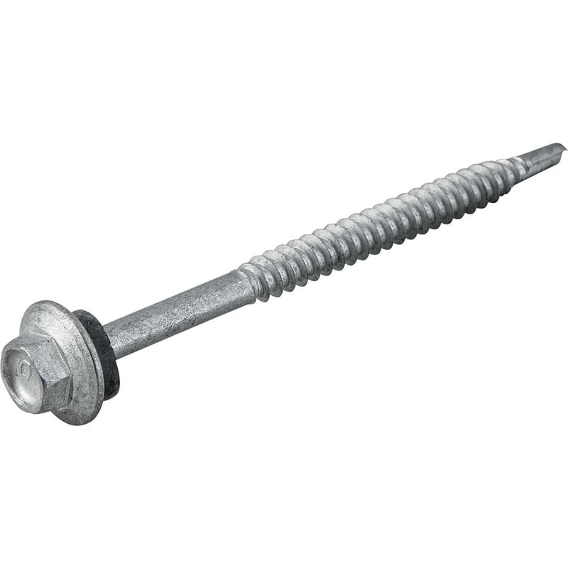 Parafuso autobrocante sextavado com acabamento tipo Dacromet, cabeça flangeada, 5,5 mm x 3"