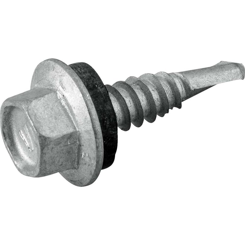 Parafuso autobrocante sextavado com acabamento tipo Dacromet, cabeça flangeada, 6,3 mm x 1"