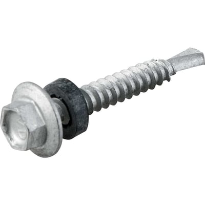 Parafuso autobrocante sextavado com acabamento tipo Dacromet, cabeça flangeada, 5,5 mm x 1.1/2"