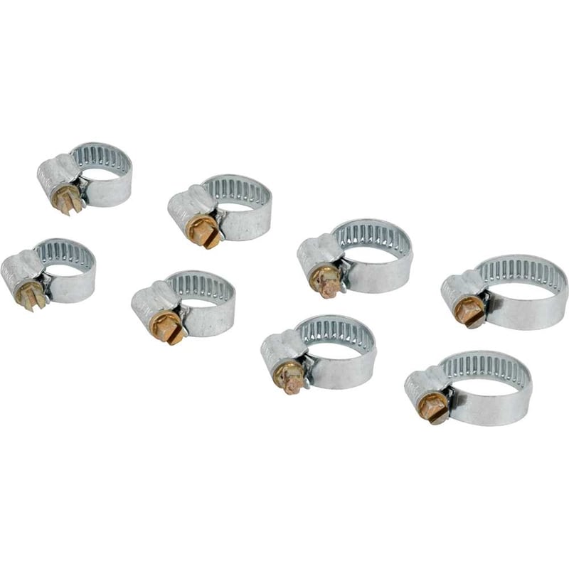 Jogo de abraçadeiras rosca sem fim, 3/8" a 7/8", com 8 peças