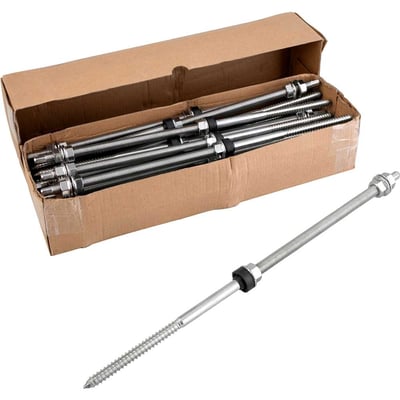 Conjunto haste M12 x 400 mm para painel solar, para madeira