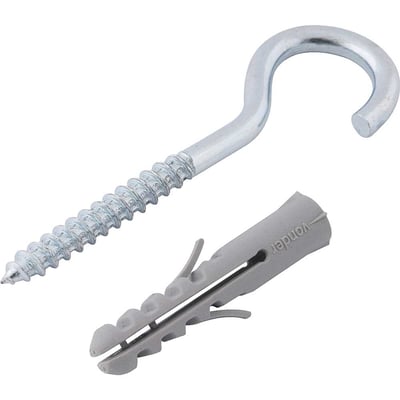 Gancho 4,2 mm x 70 mm, com bucha de nylon 8 mm, G-8