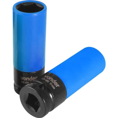 Soquete sextavado de impacto, encaixe 1/2", 17 mm, para roda de liga leve