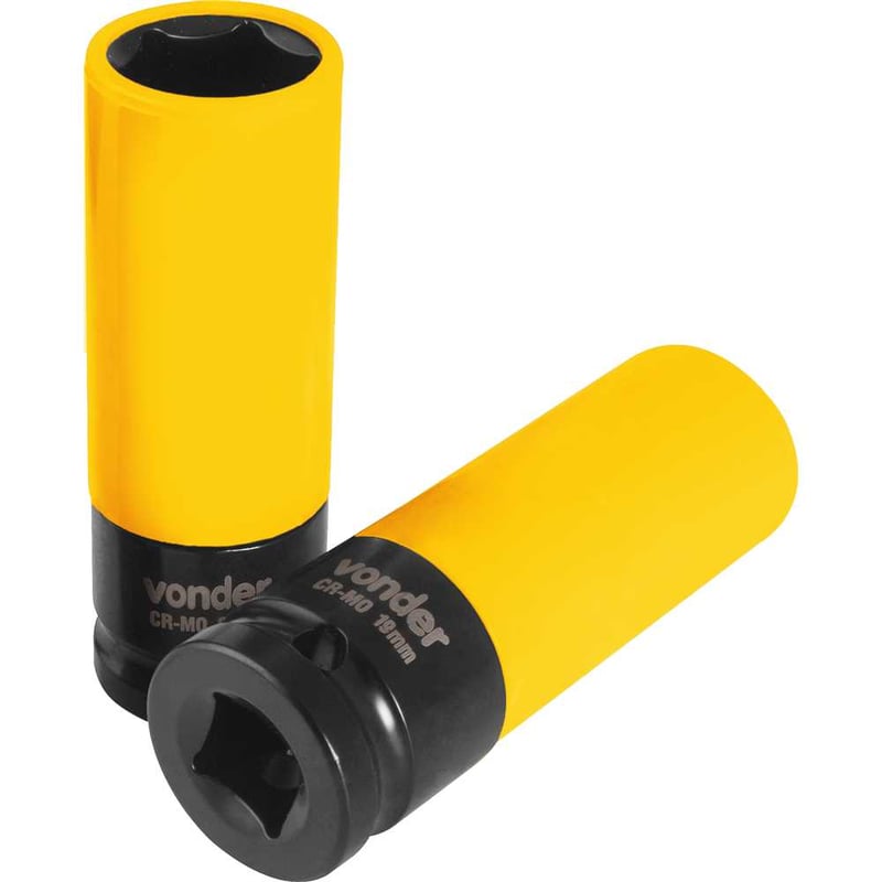 Soquete sextavado de impacto, encaixe 1/2", 19 mm, para roda de liga leve