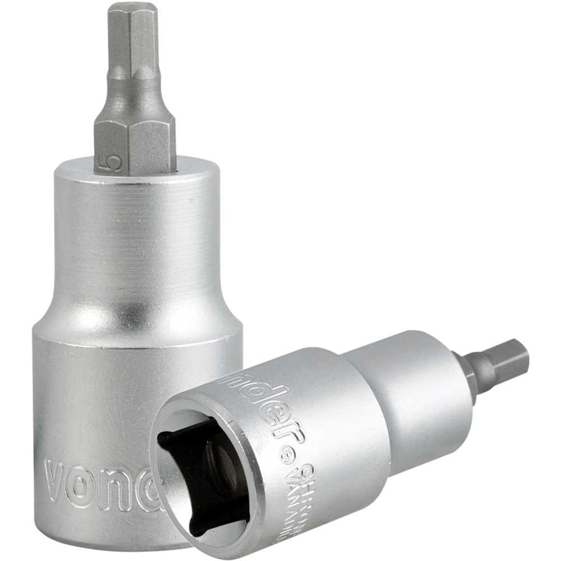Soquete hexagonal 5 mm, encaixe de 1/2"