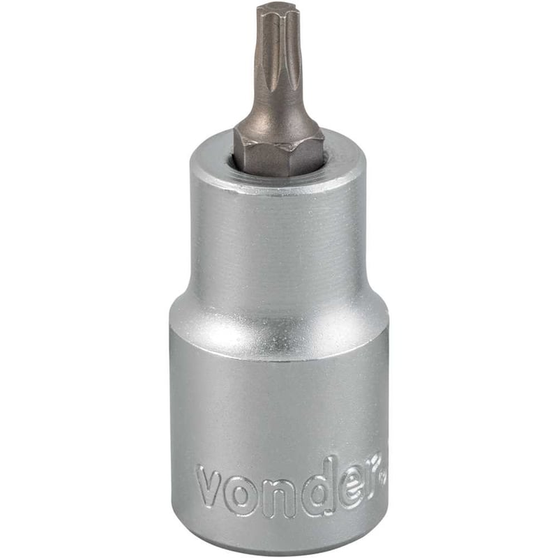 Soquete hexalobular macho T-25, encaixe 1/2"