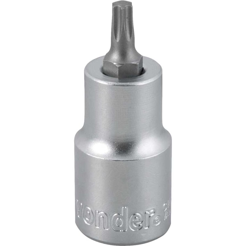 Soquete hexalobular macho T-27, encaixe 1/2"