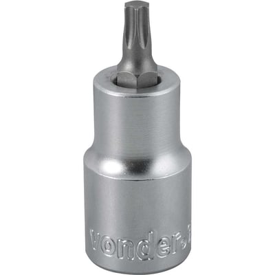 Soquete hexalobular macho T-30, encaixe 1/2"