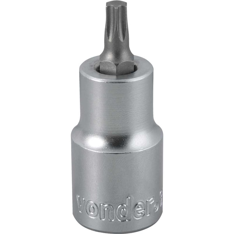 Soquete hexalobular macho T-30, encaixe 1/2"