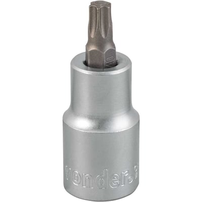 Soquete hexalobular macho T-40, encaixe 1/2"