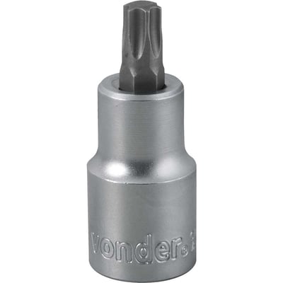 Soquete hexalobular macho T-45, encaixe 1/2"