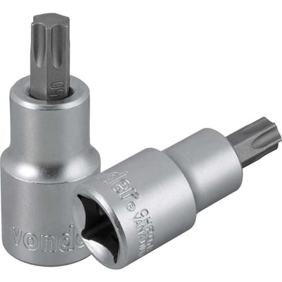 Soquete hexalobular macho T-50, encaixe 1/2"