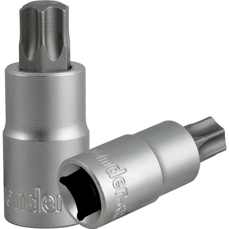 Soquete hexalobular macho T-60, encaixe 1/2"
