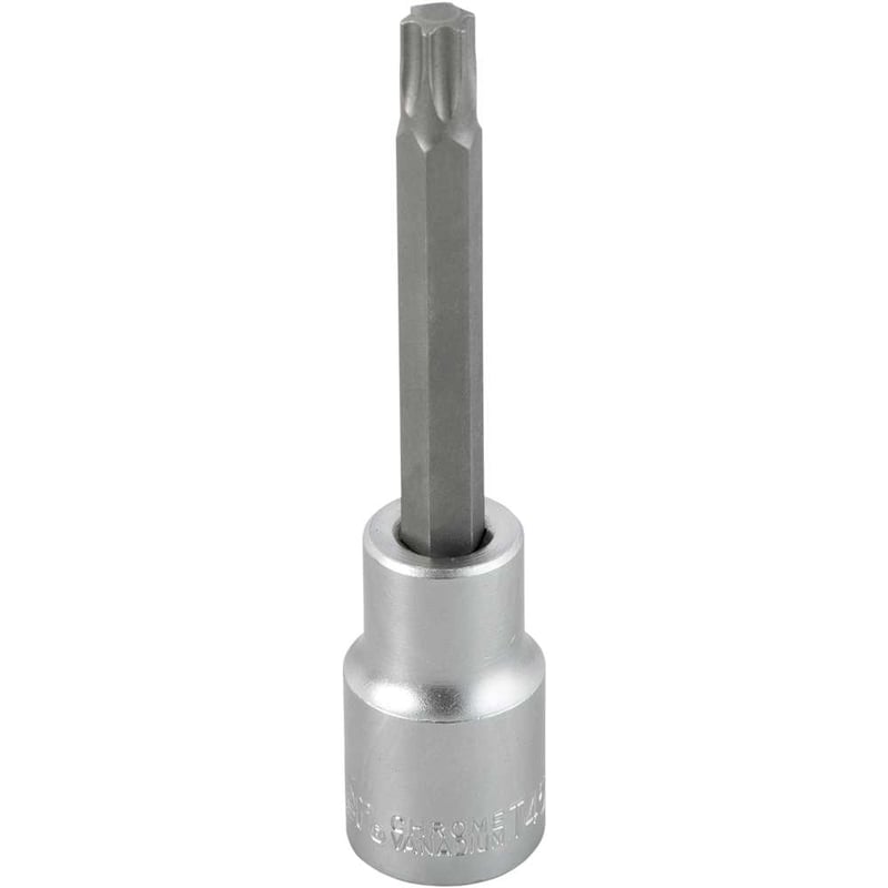 Soquete hexalobular macho longo, encaixe de 1/2", T45