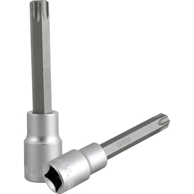 Soquete hexalobular macho longo, encaixe de 1/2", T55