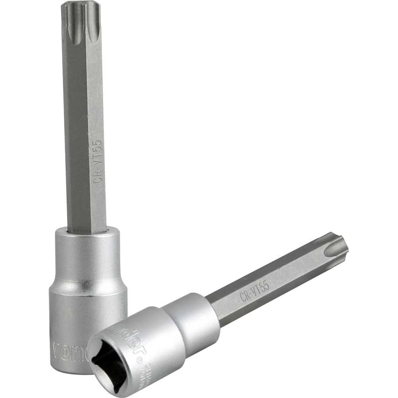 Soquete hexalobular macho longo, encaixe de 1/2", T55