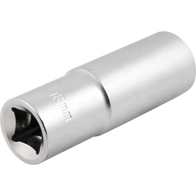Soquete estriado longo, com encaixe de 1/2", 18 mm