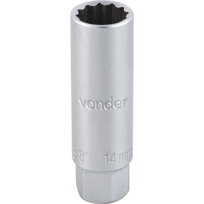 Soquete para vela de ignição, encaixe 3/8", 14 mm, estriado