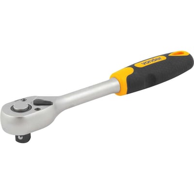 Catraca reversível para soquete, encaixe 1/2", cabo emborrachado