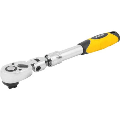 Catraca para soquete, encaixe 1/2", telescópica, cabeça articulada