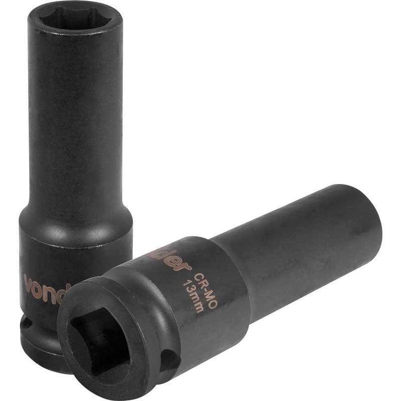 Soquete sextavado longo de impacto, 13 mm, encaixe de 1/2"