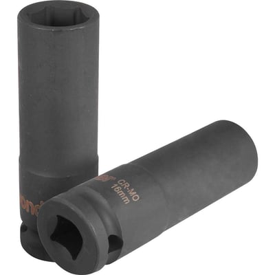 Soquete sextavado longo de impacto, 16 mm, encaixe de 1/2"