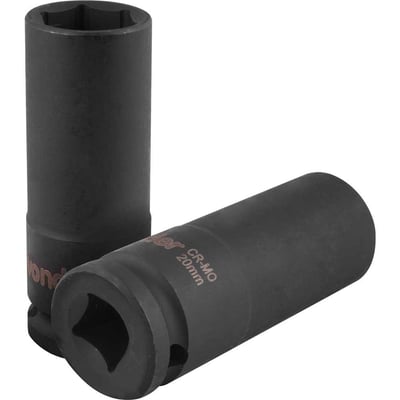 Soquete sextavado longo de impacto, 20 mm, encaixe de 1/2"